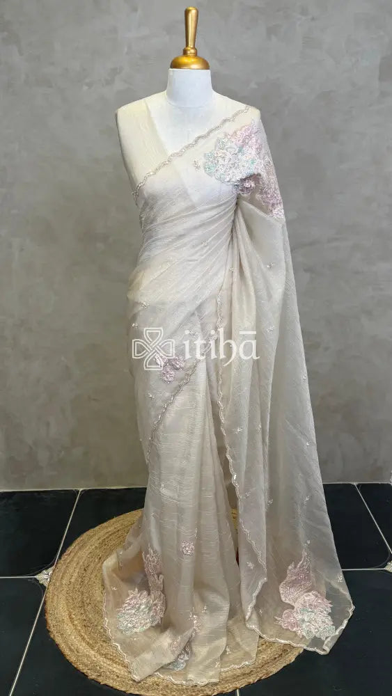 ORGANZA TURKISH APPLIQUE DESIGNER SAREE