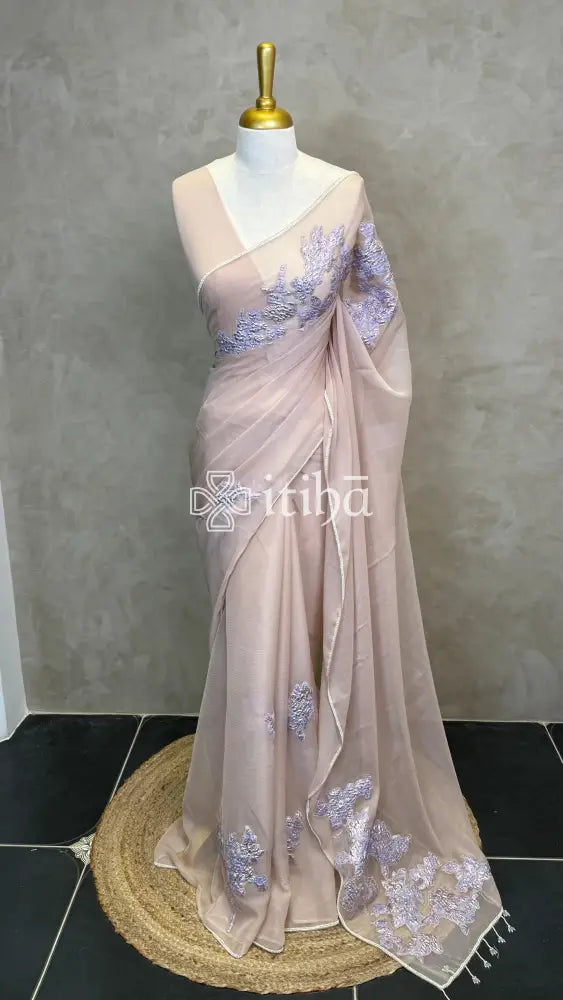 ORGANZA TURKISH APPLIQUE DESIGNER SAREE