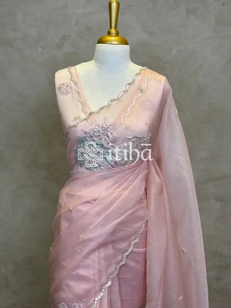 ORGANZA TURKISH APPLIQUE DESIGNER SAREE