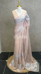 ORGANZA TURKISH APPLIQUE DESIGNER SAREE