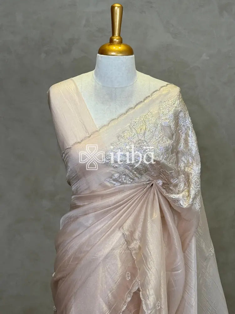ORGANZA TURKISH APPLIQUE DESIGNER SAREE