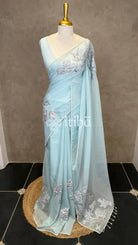 ORGANZA TURKISH APPLIQUE DESIGNER SAREE