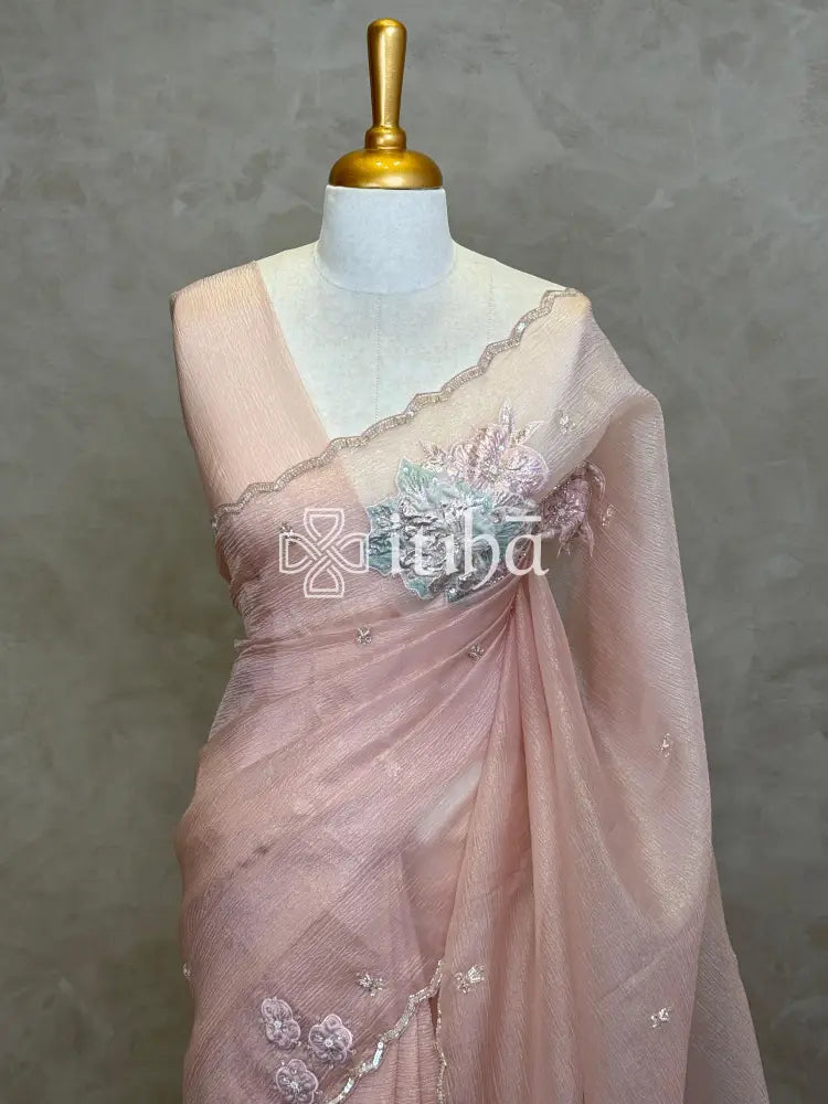 ORGANZA TURKISH APPLIQUE DESIGNER SAREE