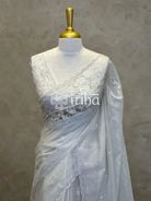 ORGANZA TURKISH APPLIQUE EMBROIDERY SAREE