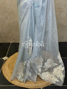 ORGANZA TURKISH APPLIQUE EMBROIDERY SAREE
