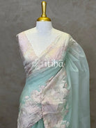 ORGANZA TURKISH APPLIQUE EMBROIDERY SAREE