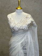 ORGANZA TURKISH APPLIQUE EMBROIDERY SAREE