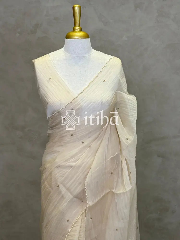 ORGANZA TURKISH APPLIQUE EMBROIDERY SAREE