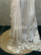 ORGANZA TURKISH APPLIQUE EMBROIDERY SAREE