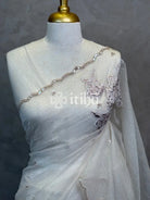 ORGANZA TURKISH APPLIQUE EMBROIDERY SAREE