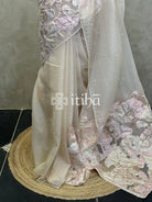 ORGANZA TURKISH APPLIQUE EMBROIDERY SAREE