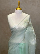 ORGANZA TURKISH APPLIQUE EMBROIDERY SAREE