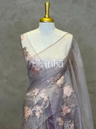 ORGANZA TURKISH APPLIQUE EMBROIDERY SAREE