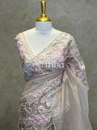 ORGANZA TURKISH APPLIQUE EMBROIDERY SAREE