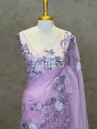 ORGANZA TURKISH APPLIQUE EMBROIDERY SAREE