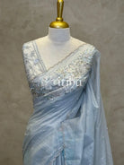 ORGANZA TURKISH APPLIQUE EMBROIDERY SAREE