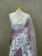 ORGANZA TURKISH APPLIQUE EMBROIDERY SAREE