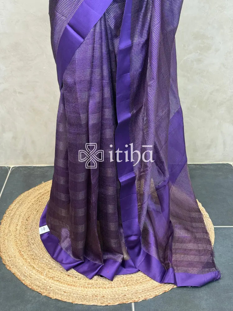 ORGANZA ZARI CHECKS SATIN BORDER BANARASI SAREE