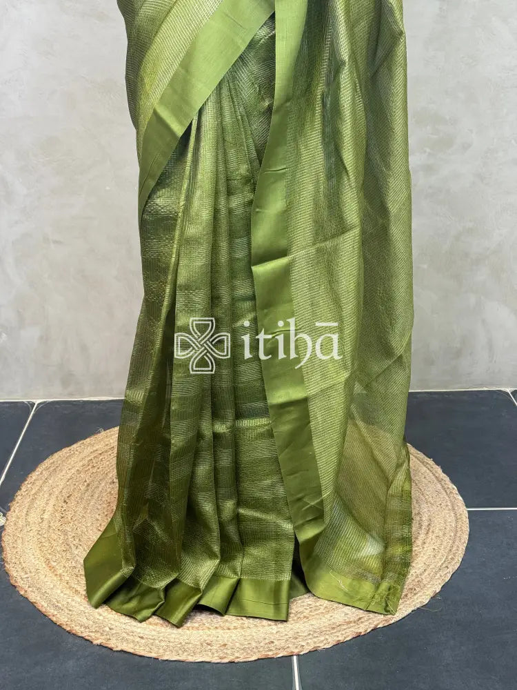 ORGANZA ZARI CHECKS SATIN BORDER BANARASI SAREE