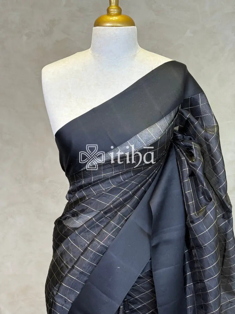 ORGANZA ZARI CHECKS SATIN BORDER BANARASI SAREE