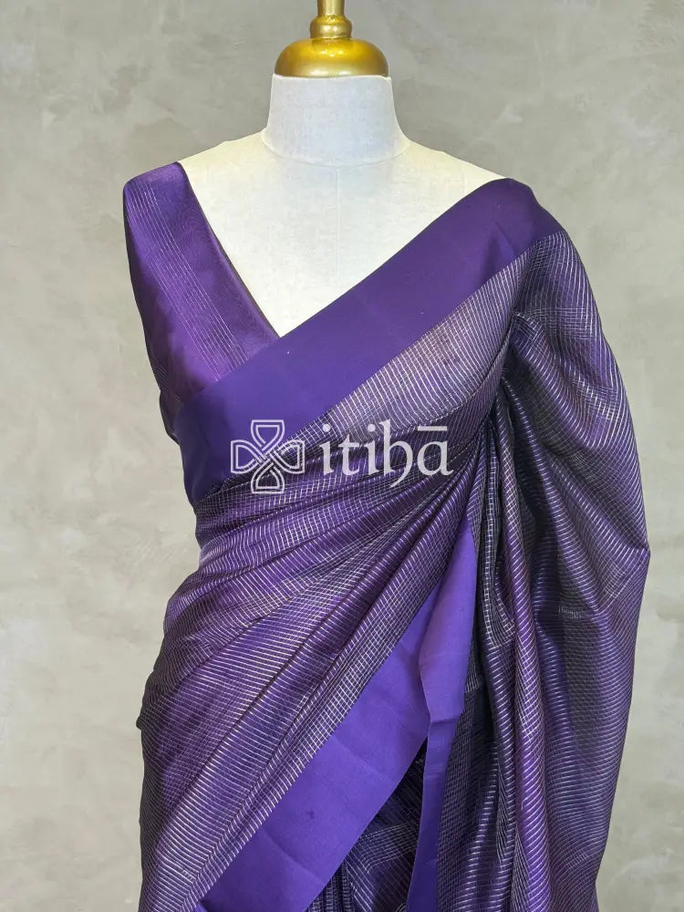 ORGANZA ZARI CHECKS SATIN BORDER BANARASI SAREE