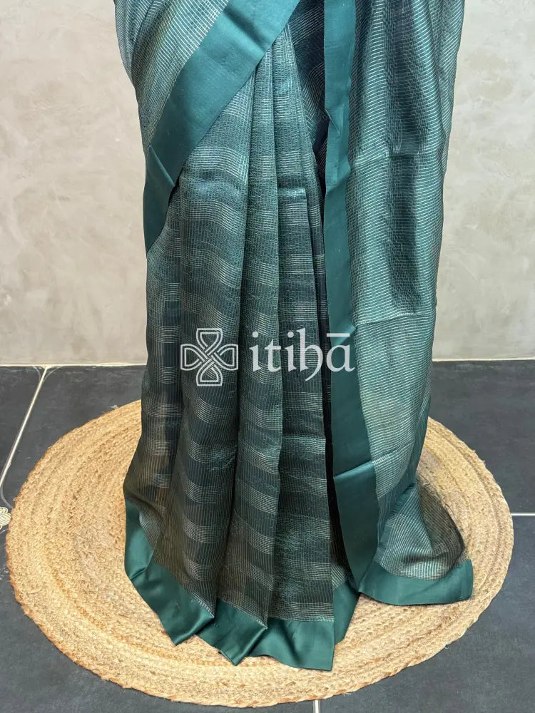 ORGANZA ZARI CHECKS SATIN BORDER BANARASI SAREE