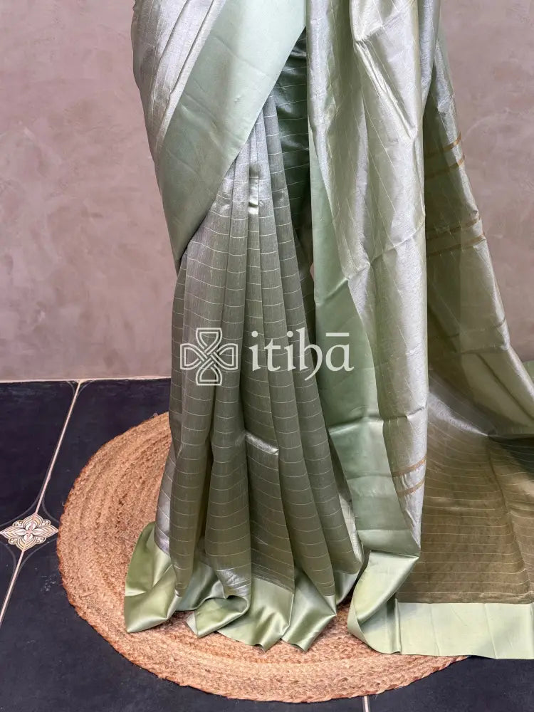 ORGANZA ZARI CHECKS SATIN BORDER BANARASI SAREE