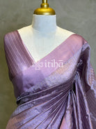ORGANZA ZARI CHECKS SATIN BORDER BANARASI SAREE