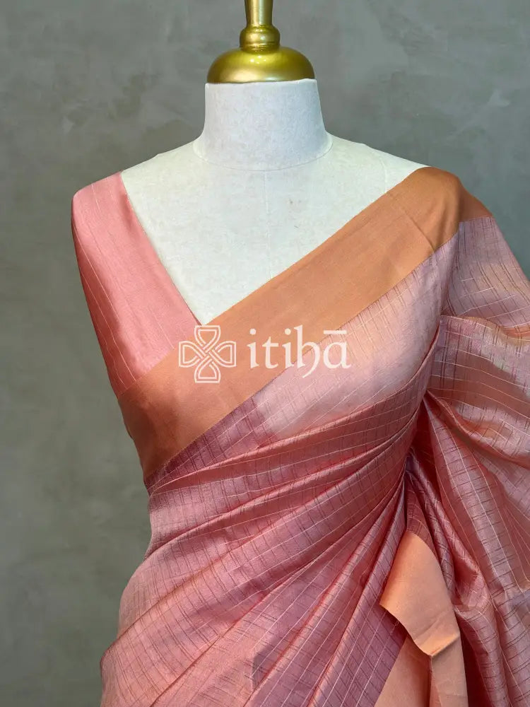 ORGANZA ZARI CHECKS SATIN BORDER BANARASI SAREE