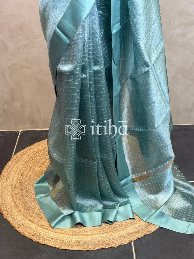 ORGANZA ZARI CHECKS SATIN BORDER BANARASI SAREE