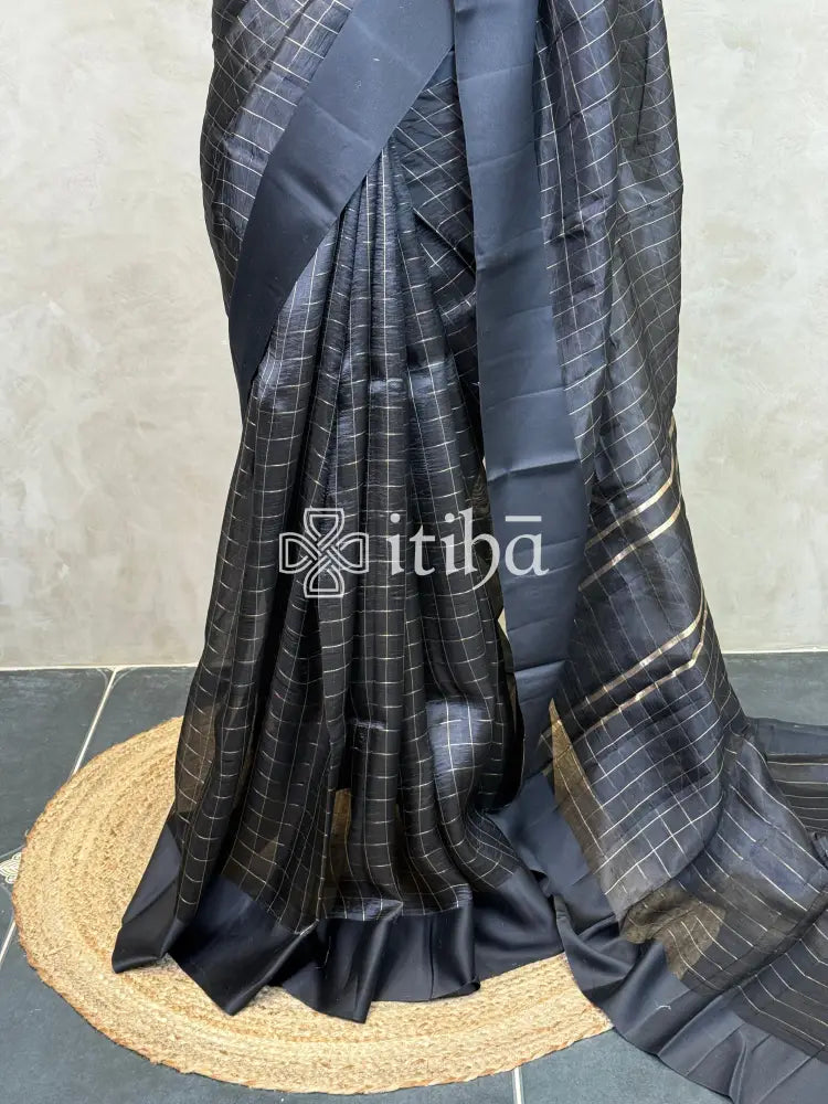 ORGANZA ZARI CHECKS SATIN BORDER BANARASI SAREE