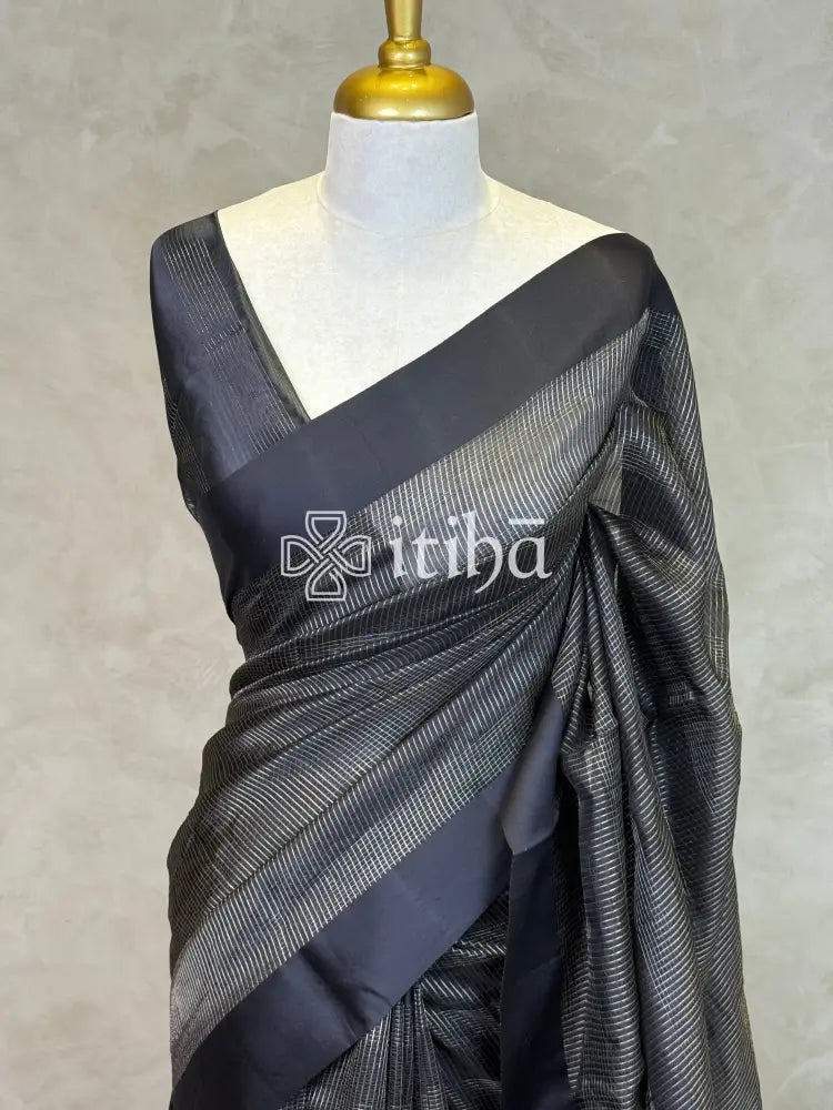 ORGANZA ZARI CHECKS SATIN BORDER BANARASI SAREE
