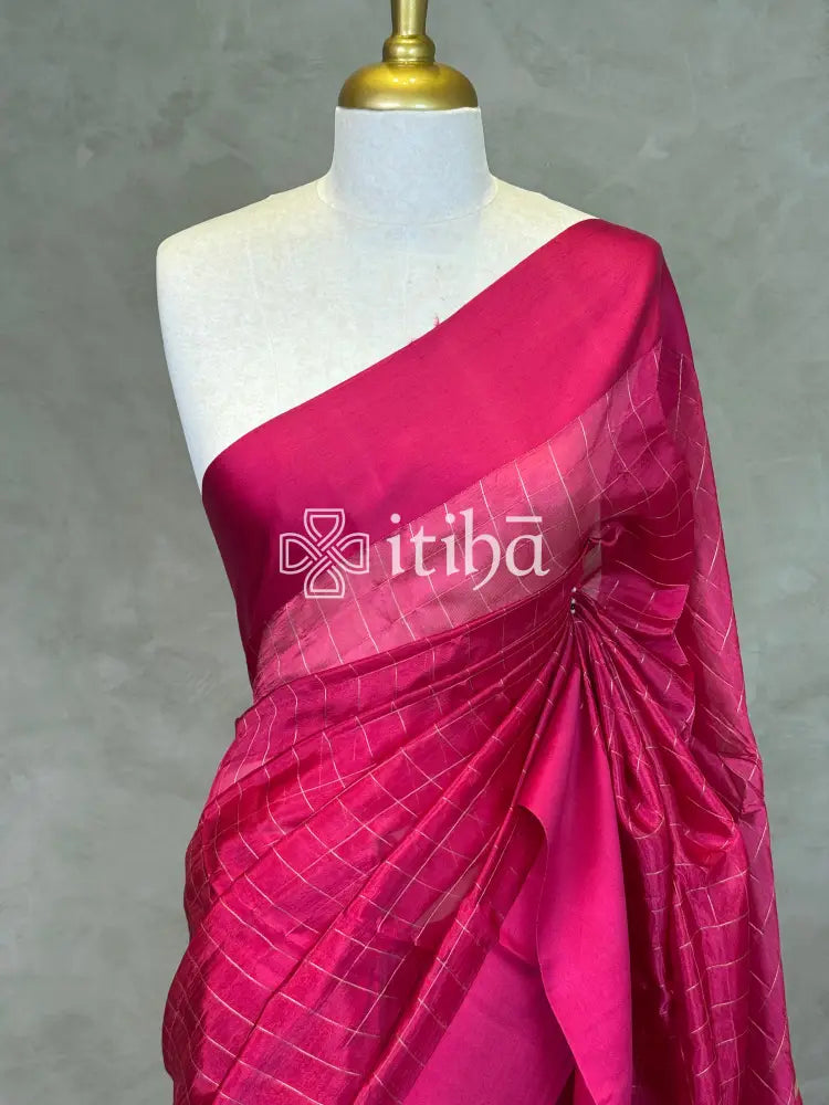ORGANZA ZARI CHECKS SATIN BORDER BANARASI SAREE