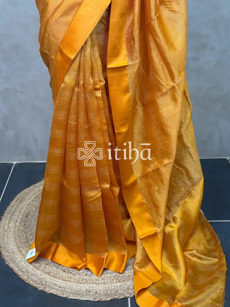 ORGANZA ZARI CHECKS SATIN BORDER BANARASI SAREE