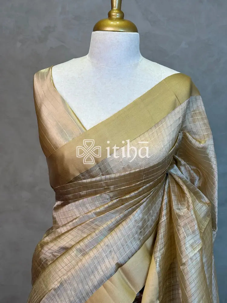 ORGANZA ZARI CHECKS SATIN BORDER BANARASI SAREE