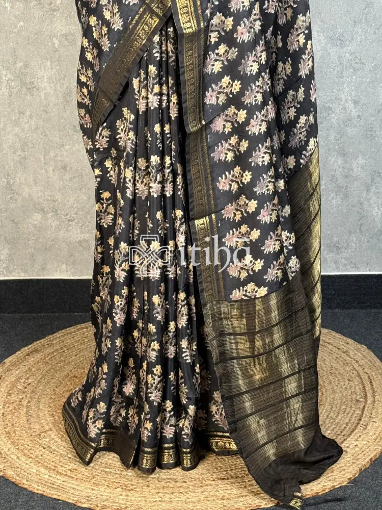 PRINTED BINNY CREPE SILK BANARASI SAREE