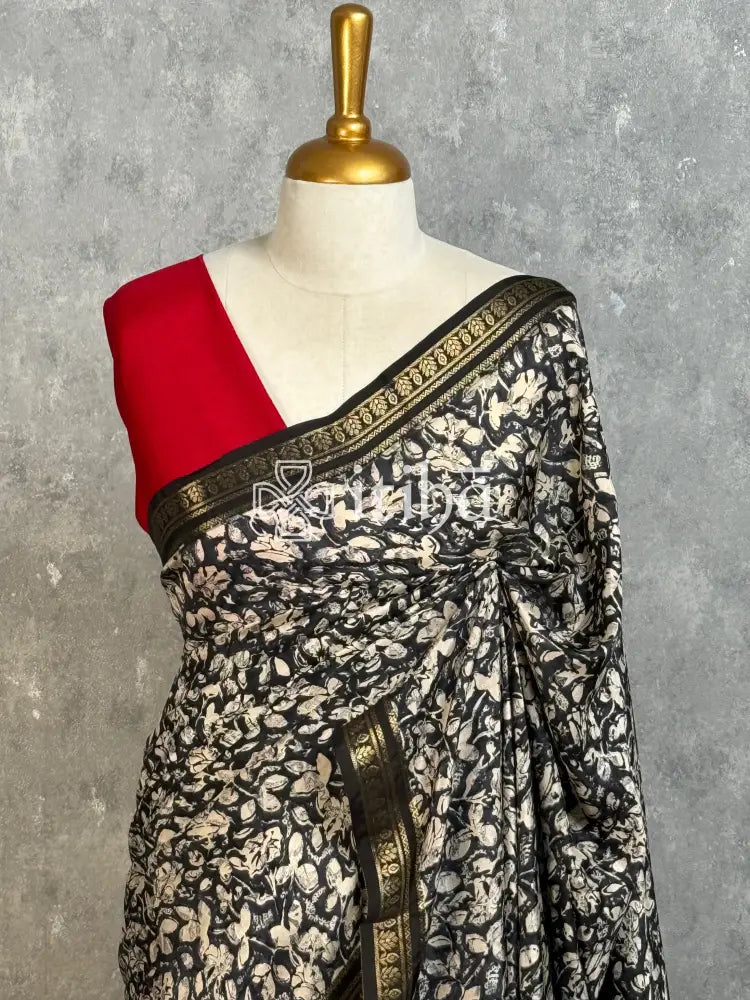 PRINTED BINNY CREPE SILK BANARASI SAREE
