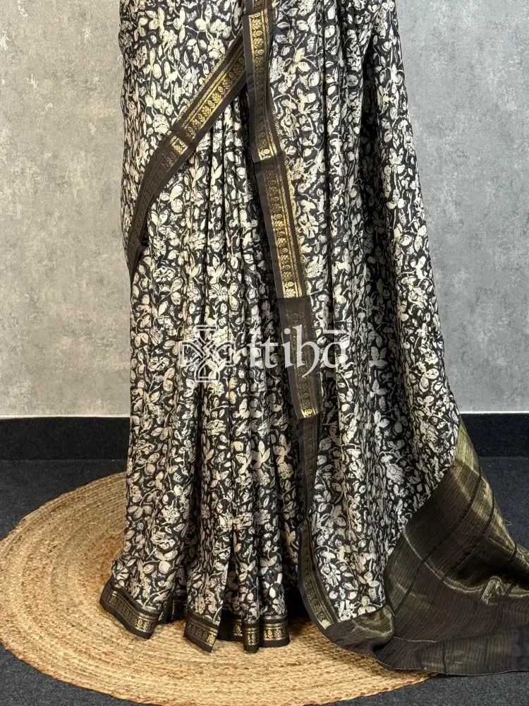 PRINTED BINNY CREPE SILK BANARASI SAREE