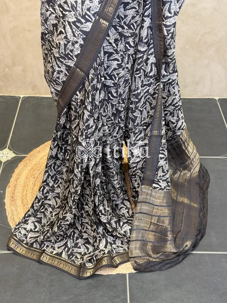 PRINTED BINNY CREPE SILK BANARASI SAREE