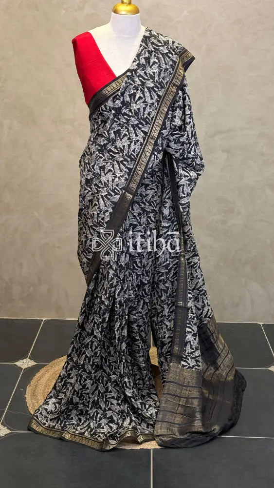 PRINTED BINNY CREPE SILK BANARASI SAREE