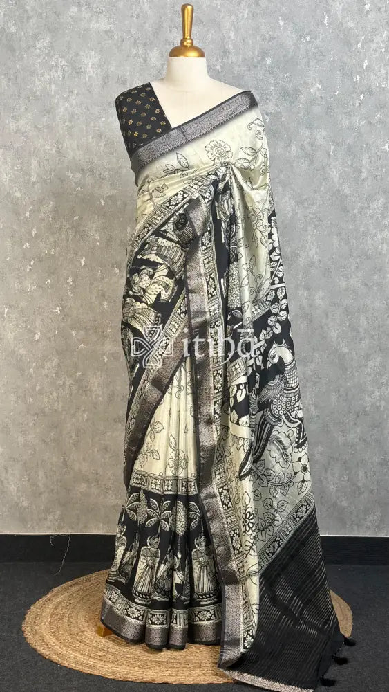 PRINTED BINNY CREPE SILK BANARASI SAREE