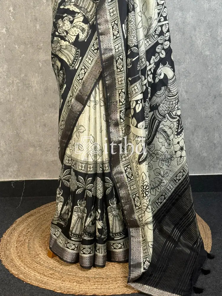 PRINTED BINNY CREPE SILK BANARASI SAREE