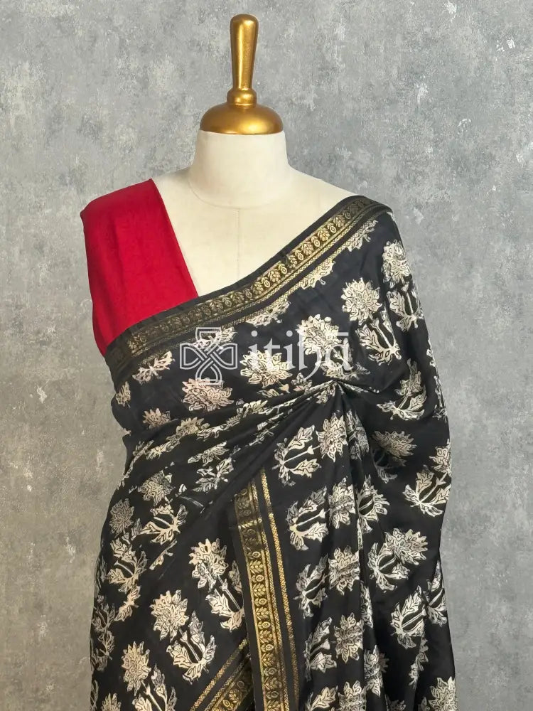 PRINTED BINNY CREPE SILK BANARASI SAREE