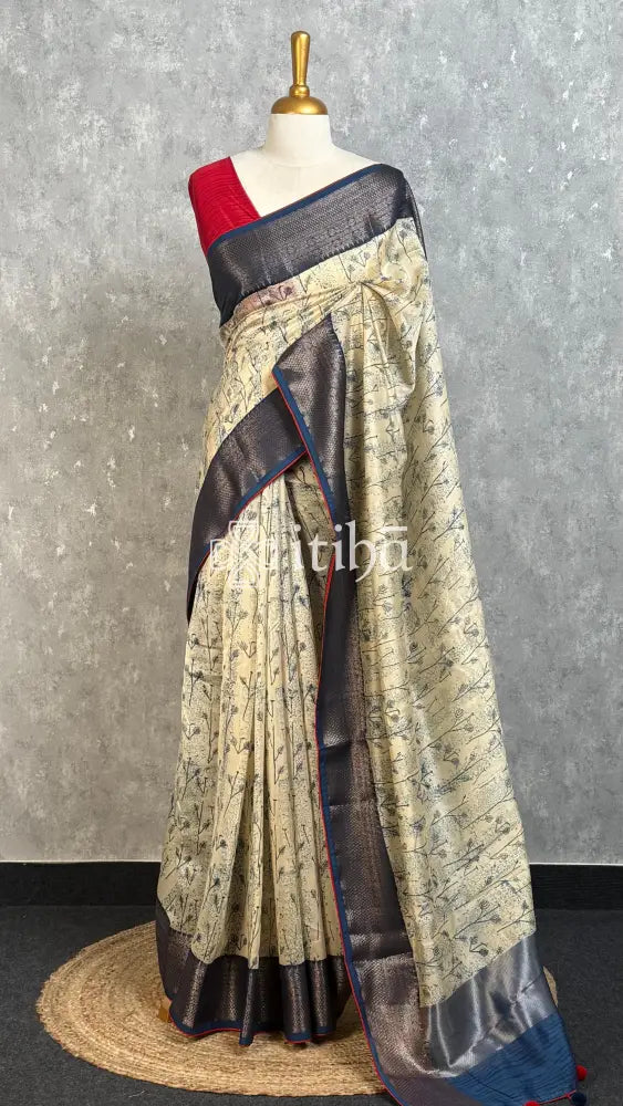 PRINTED CHANDERI BANARASI SAREE