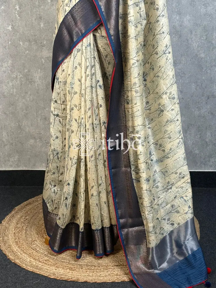 PRINTED CHANDERI BANARASI SAREE