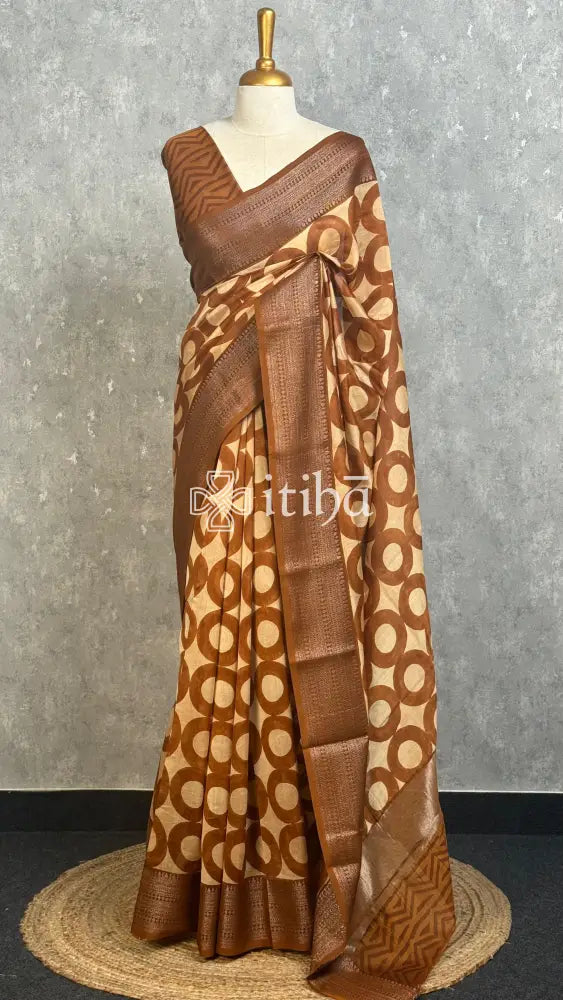 PRINTED CHANDERI BANARASI SAREE