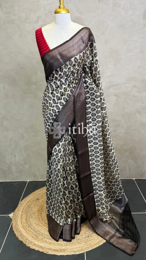 PRINTED CHANDERI BANARASI SAREE