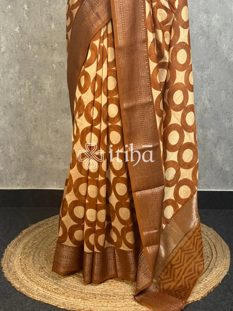 PRINTED CHANDERI BANARASI SAREE