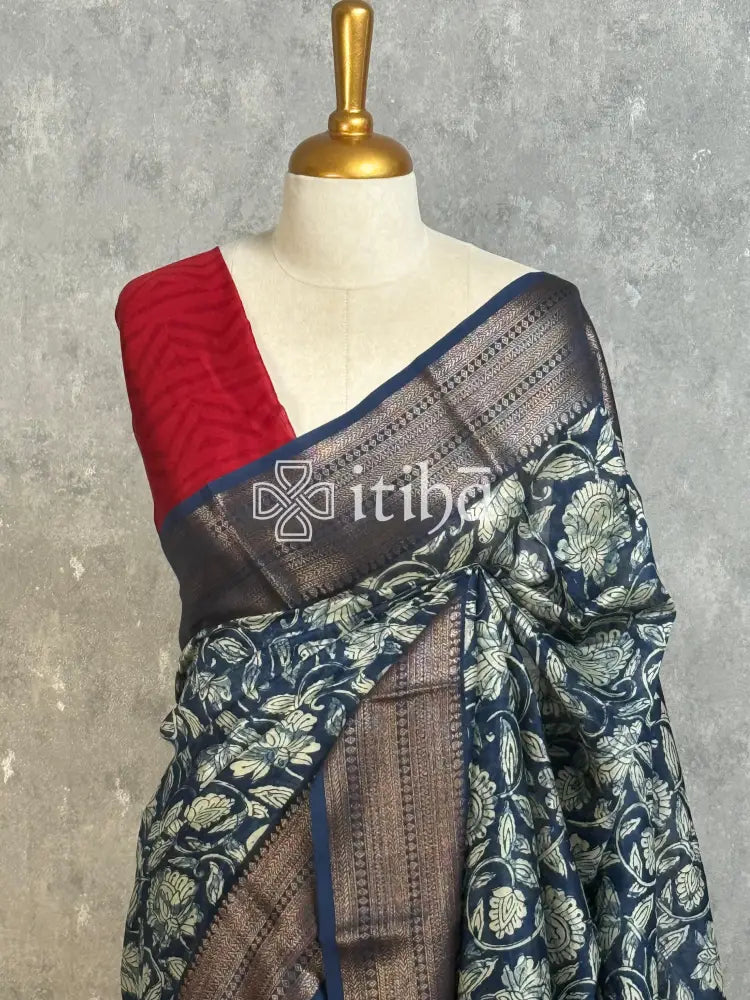 PRINTED CHANDERI BANARASI SAREE
