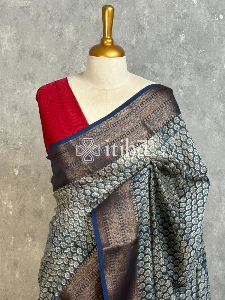 PRINTED CHANDERI BANARASI SAREE